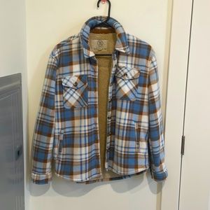 SAGE Collective Mens Fuzzy Button-up Shirt